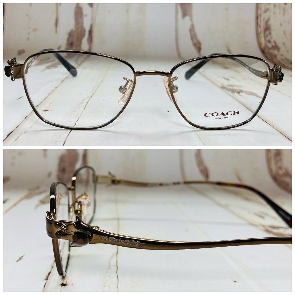Coach Rectangular Brown Tortoise Eyeglasses Glass… - image 1